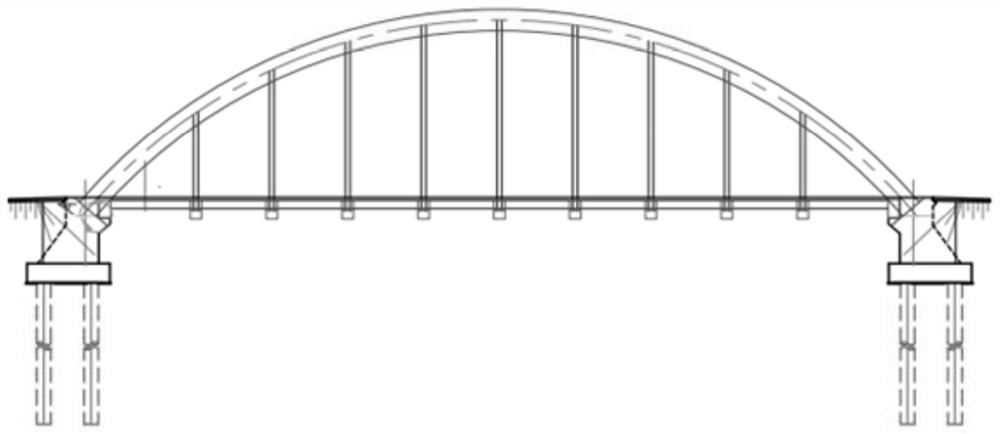 Long-span composite arch bridge and its design and construction method based on bending-compression design theory