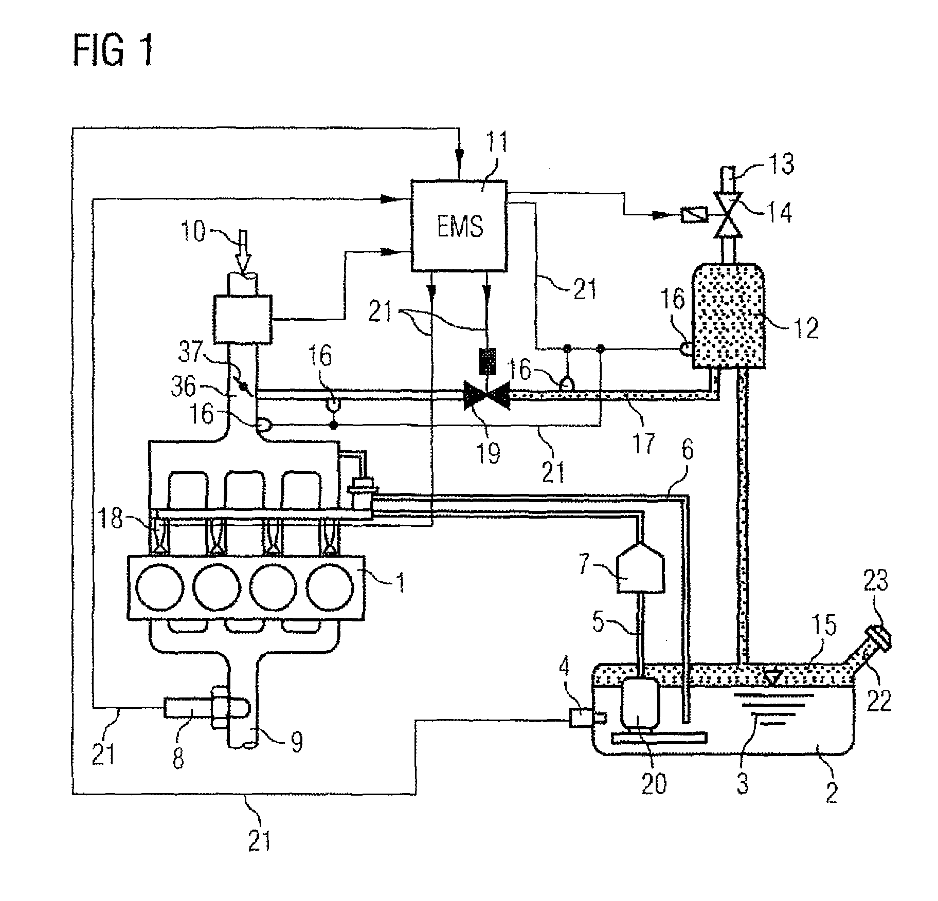 Sensor for measuring hydrocarbon content in a flow of gas in a purge line