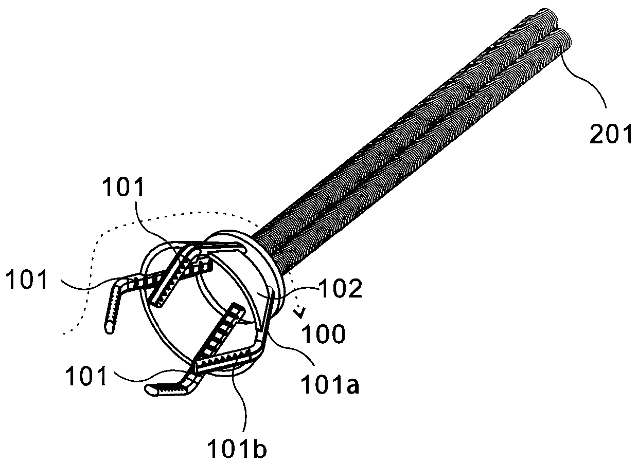 Flexible mechanical grasping device and grabbing method thereof