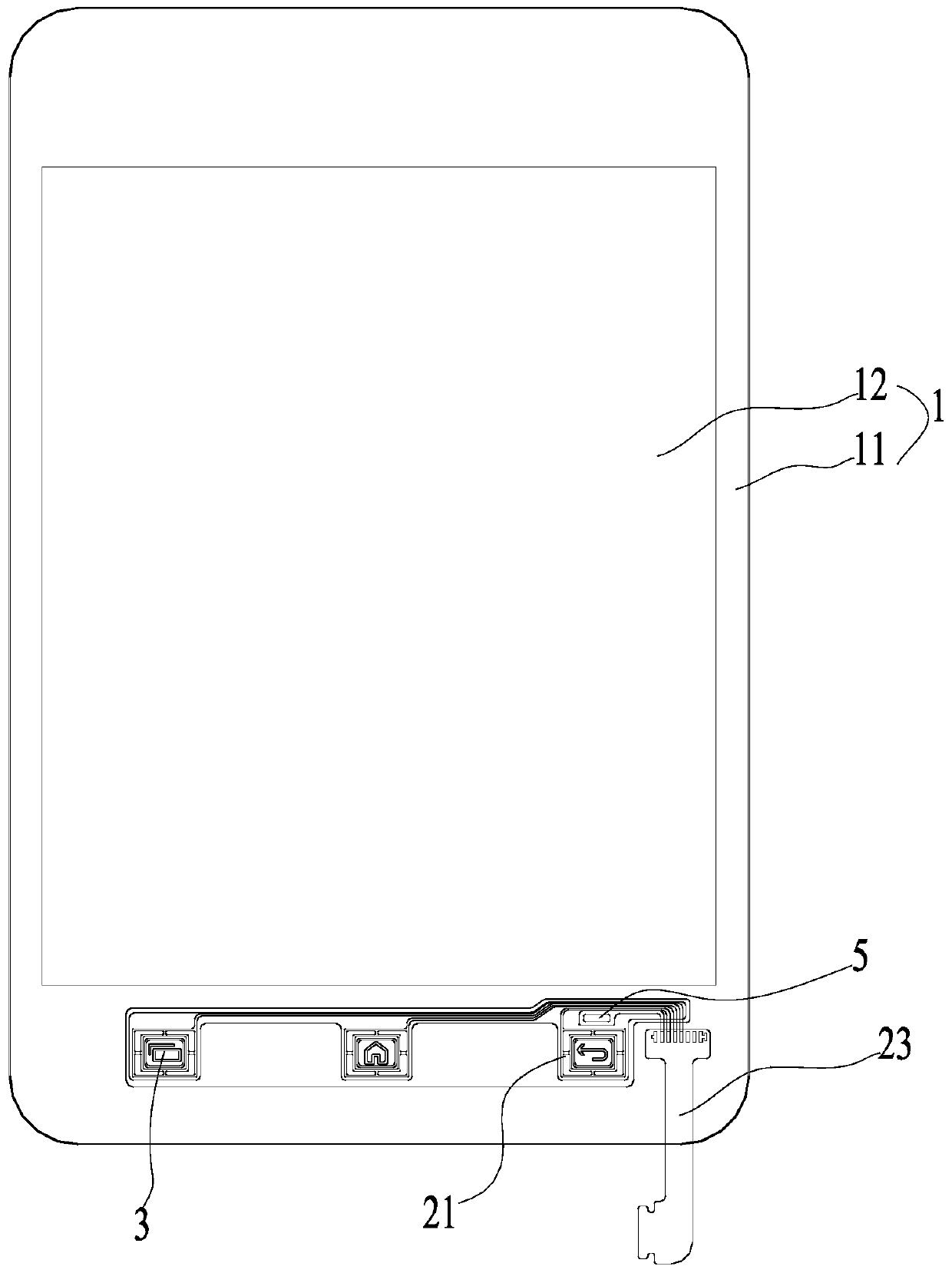 Button structure for touch screen and touch screen