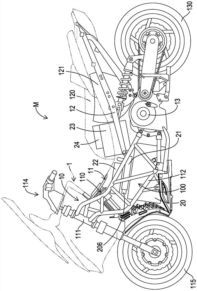 High-voltage interlocking loop configuration structure of electric motorcycle