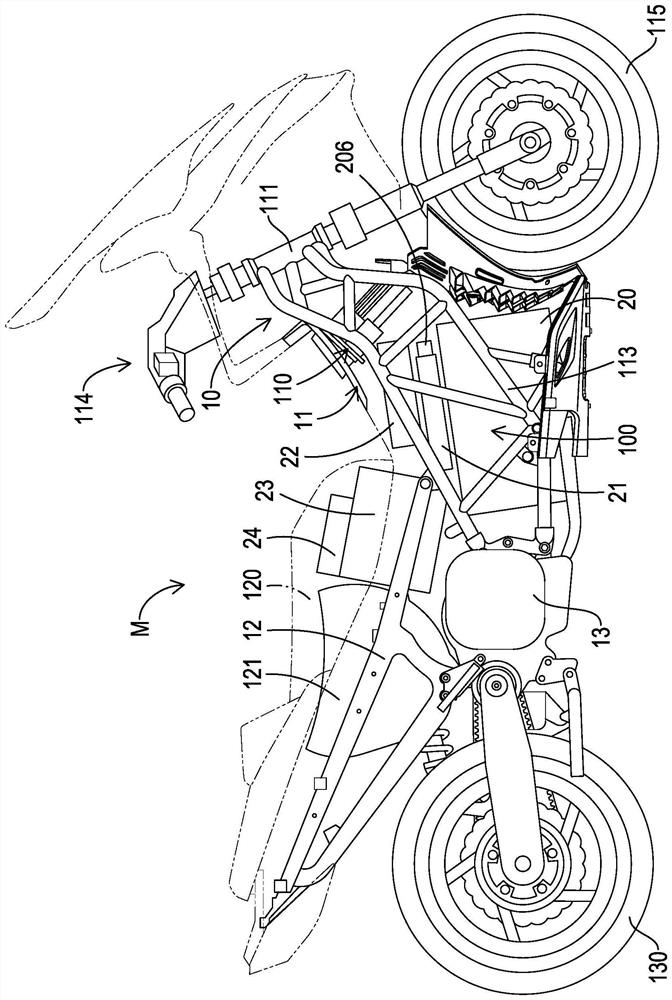 High-voltage interlocking loop configuration structure of electric motorcycle