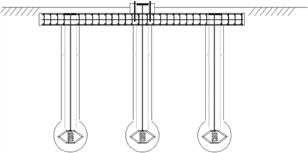 Grouped anchor cable plate type foundation for power transmission tower