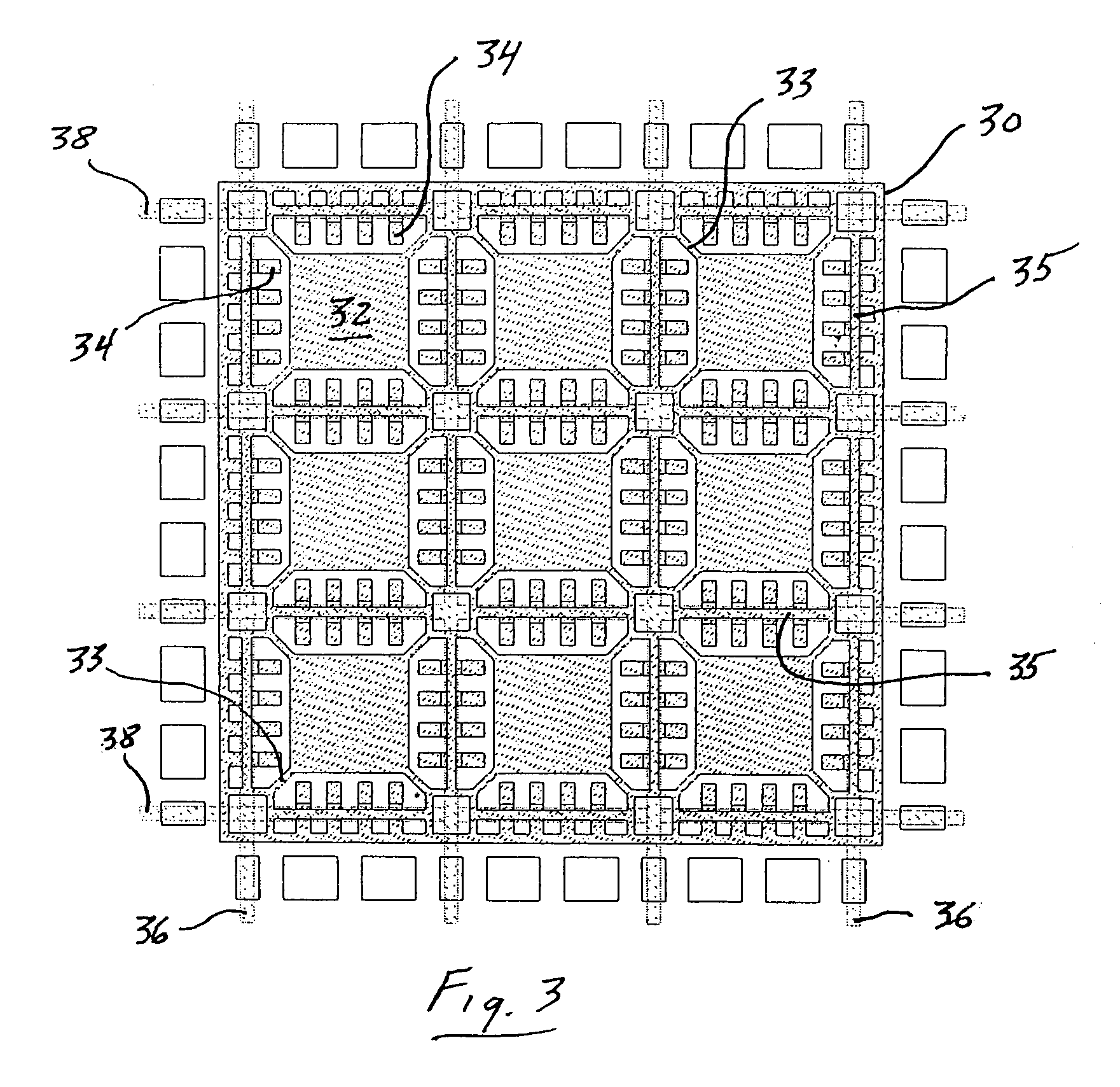 Method of fabricating no-lead package for semiconductor die with half-etched leadframe