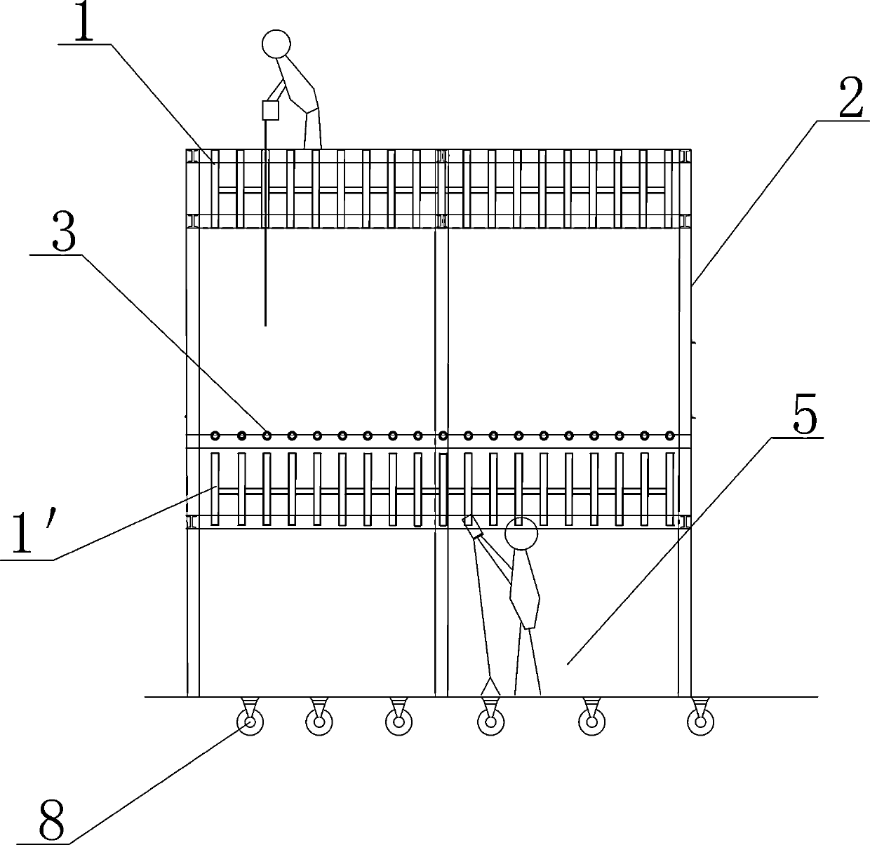 Underground workshop rock anchor beam drilling positioning device and using method thereof