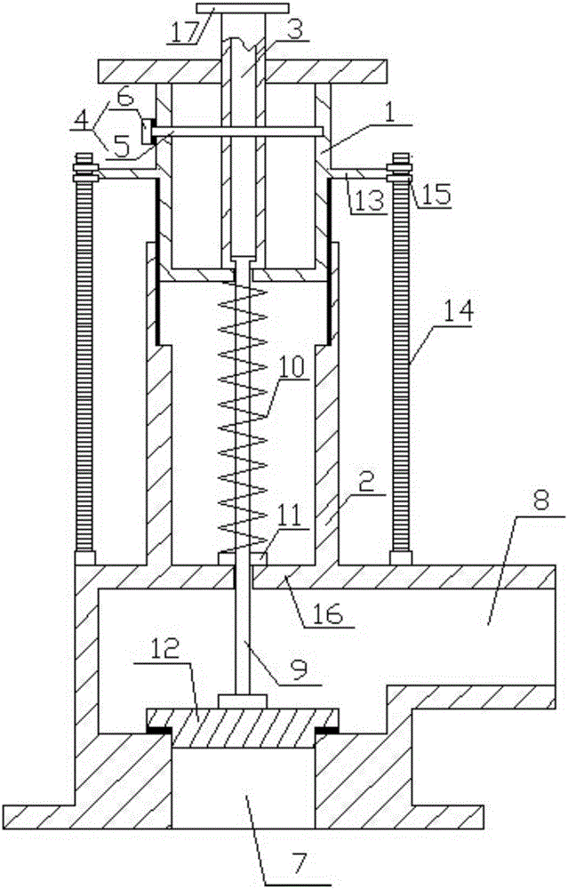 Regulating type safety valve for boiler