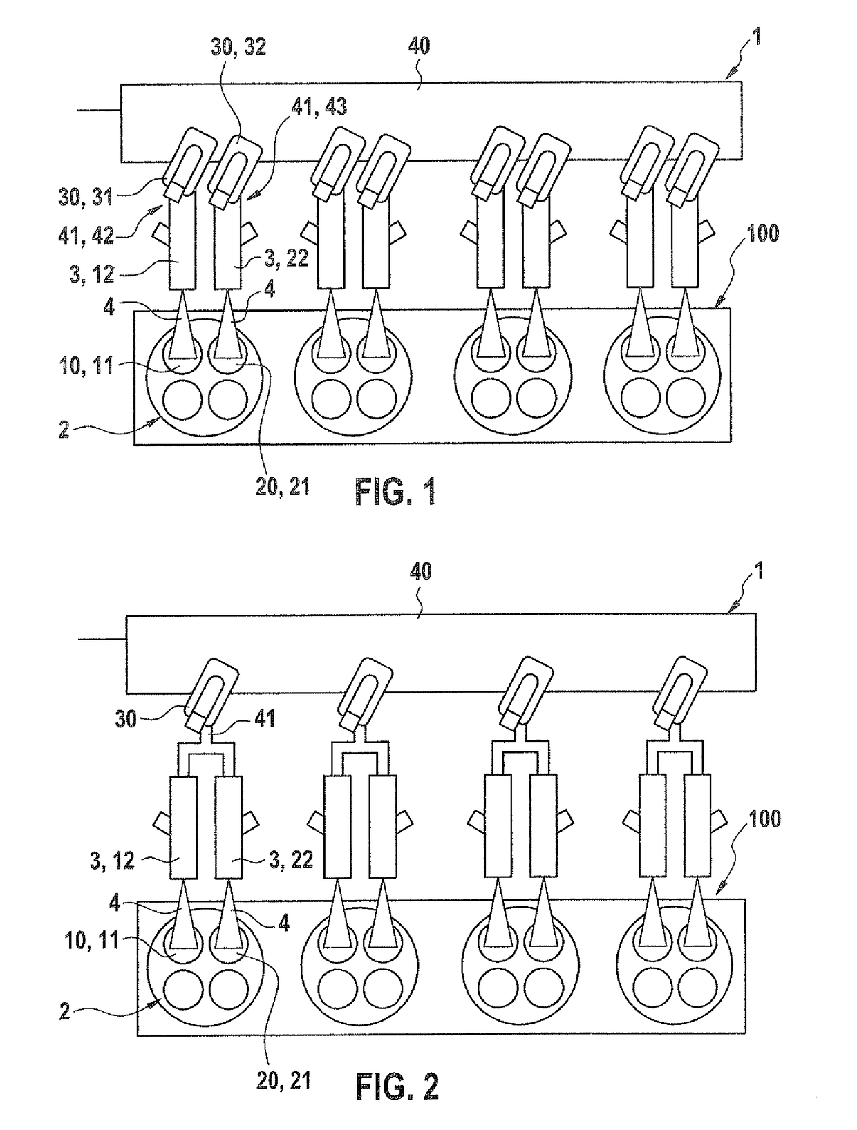 Injection device and internal combustion engine having a heating device