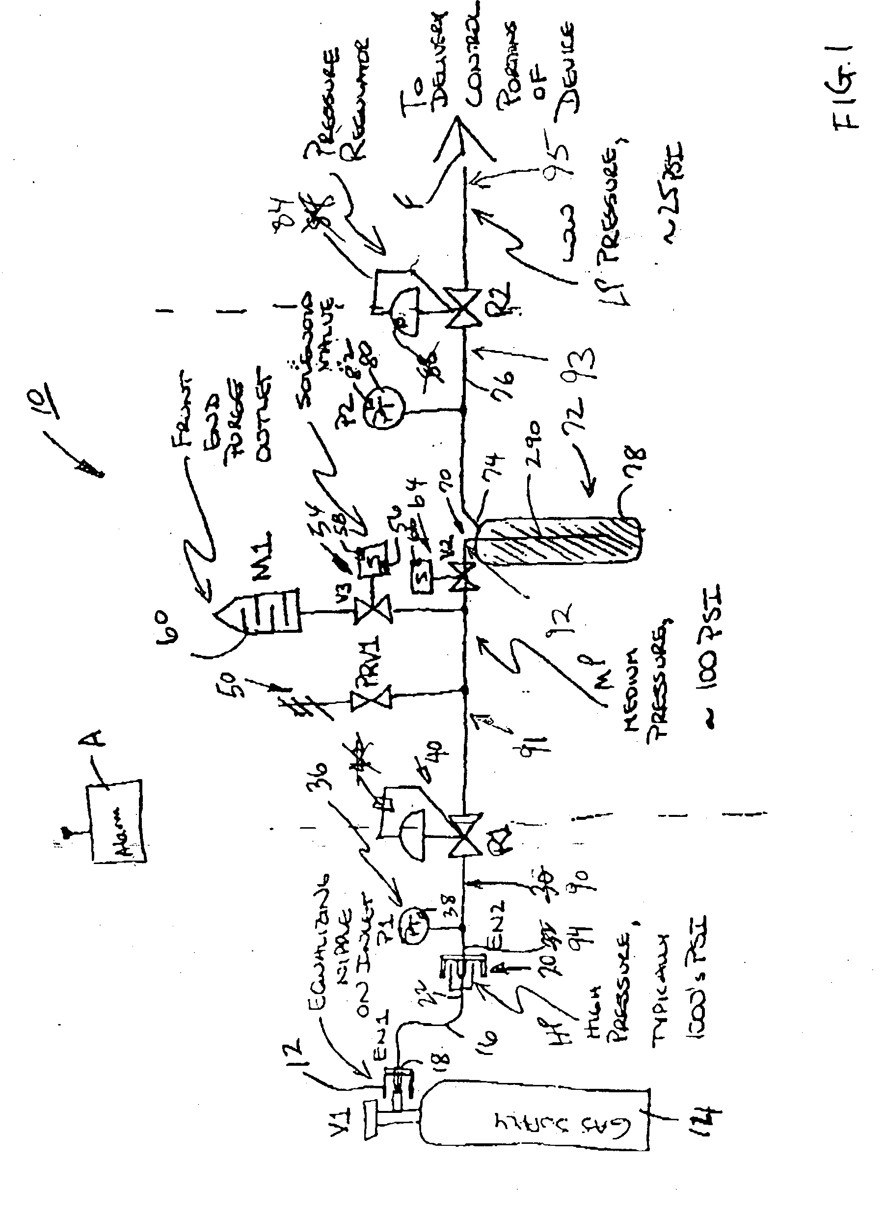 System for use in administrating therapeutic gas to a patient