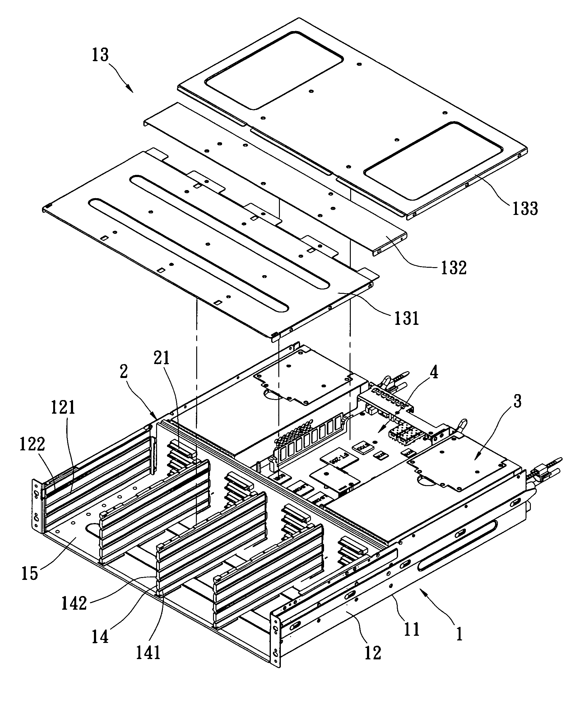 Storage system adapted for receiving a plurality of hard disk drives of different dimensions
