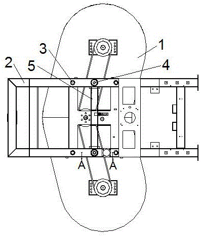 Middle mowing platform controlled by servo motor to ascend or descend