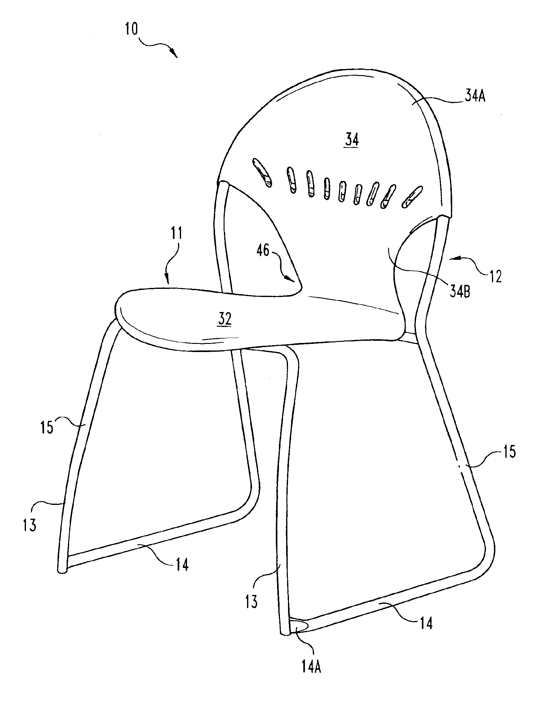 Chair with synchronously moving seat and seat back