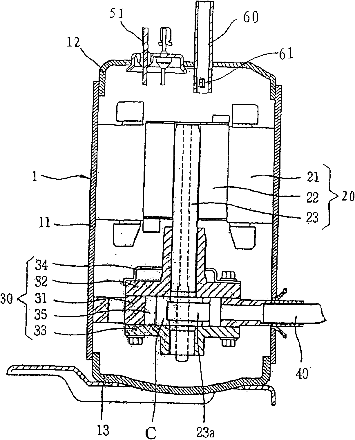 Exhaust pipe structure of compressor
