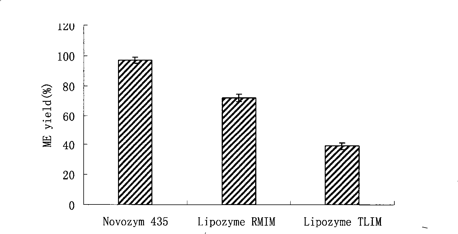 Method for preparing biological diesel oil with methyl acetate act acyl acceptor