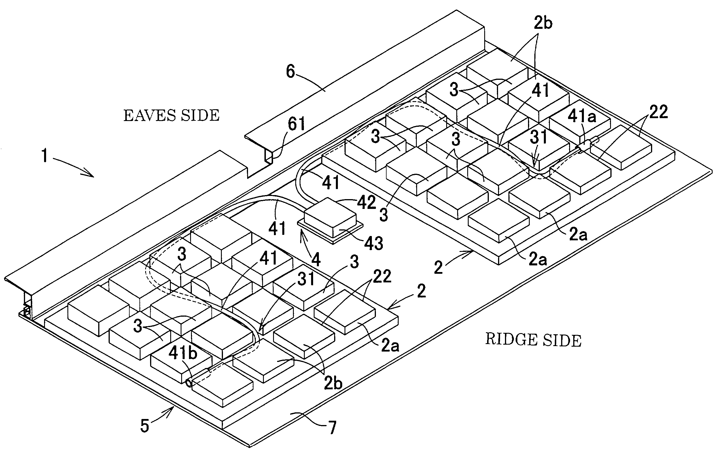 Solar cell module and roof equipped with power generating function using the same