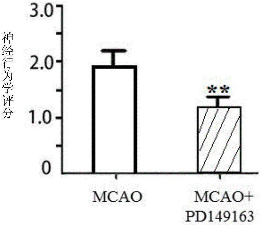 Application of PD149163 to preparation of medicine for treating cerebral arterial thrombosis