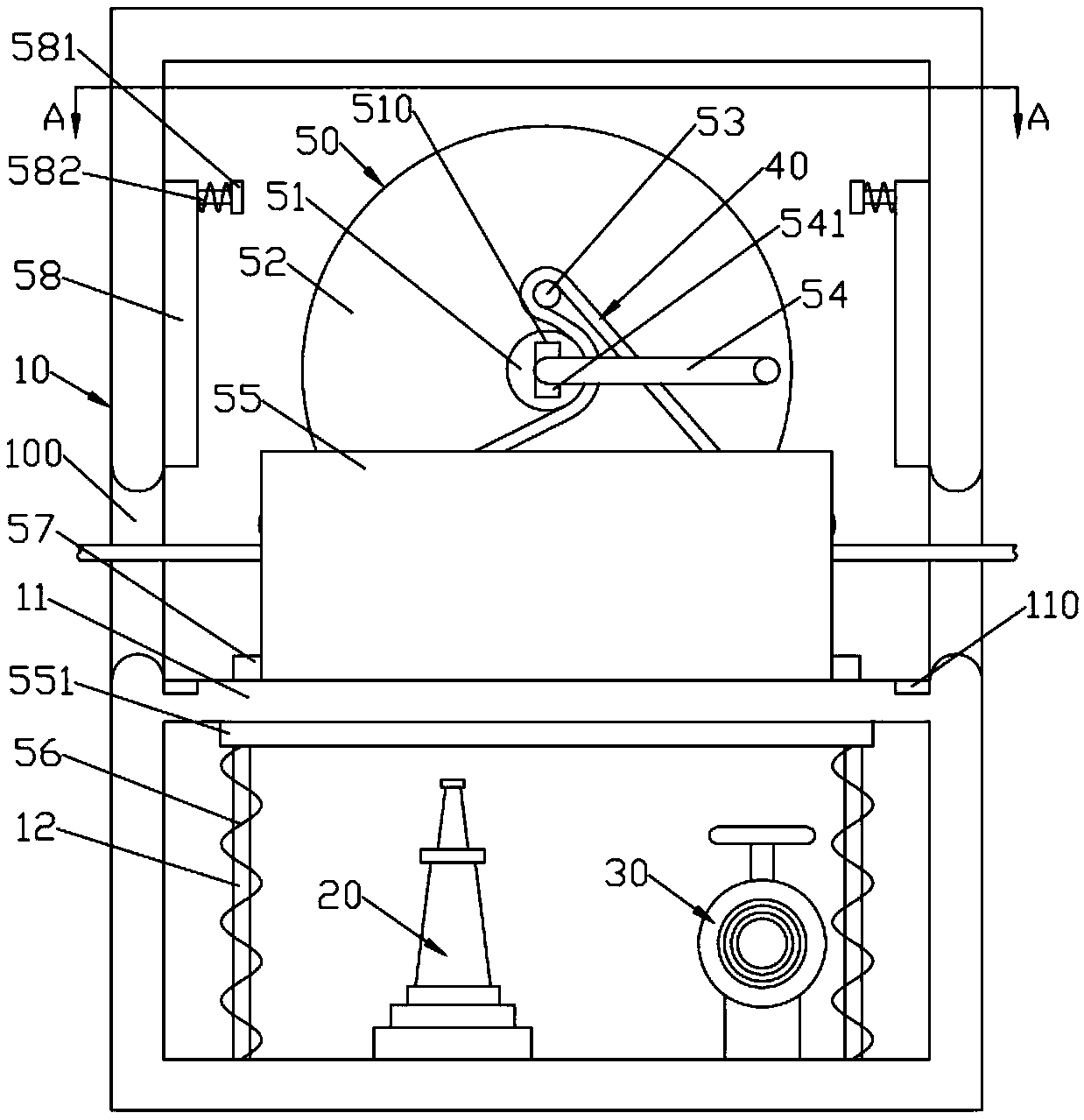 Fire-hydrant cabinet with hose transversely penetrating through cabinet body