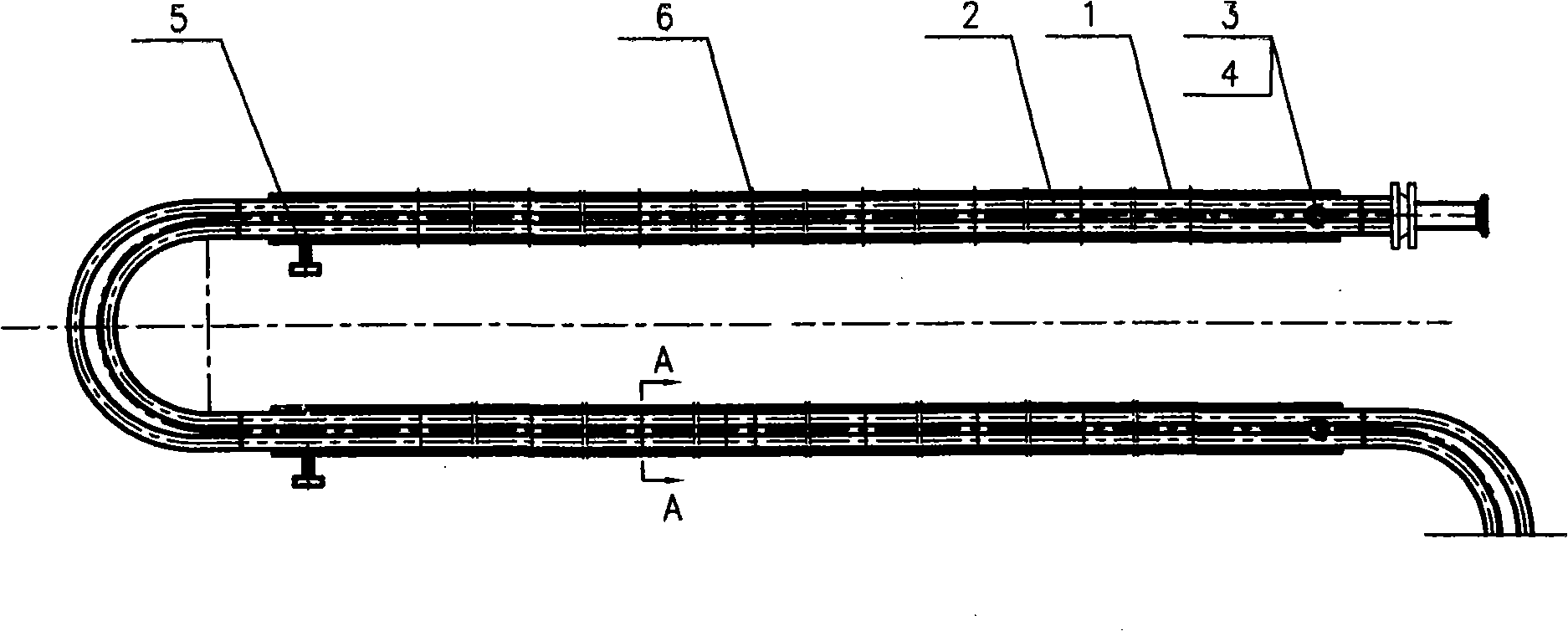 Star shaped casing tube preheater for large-scale canalization dissolving out apparatus