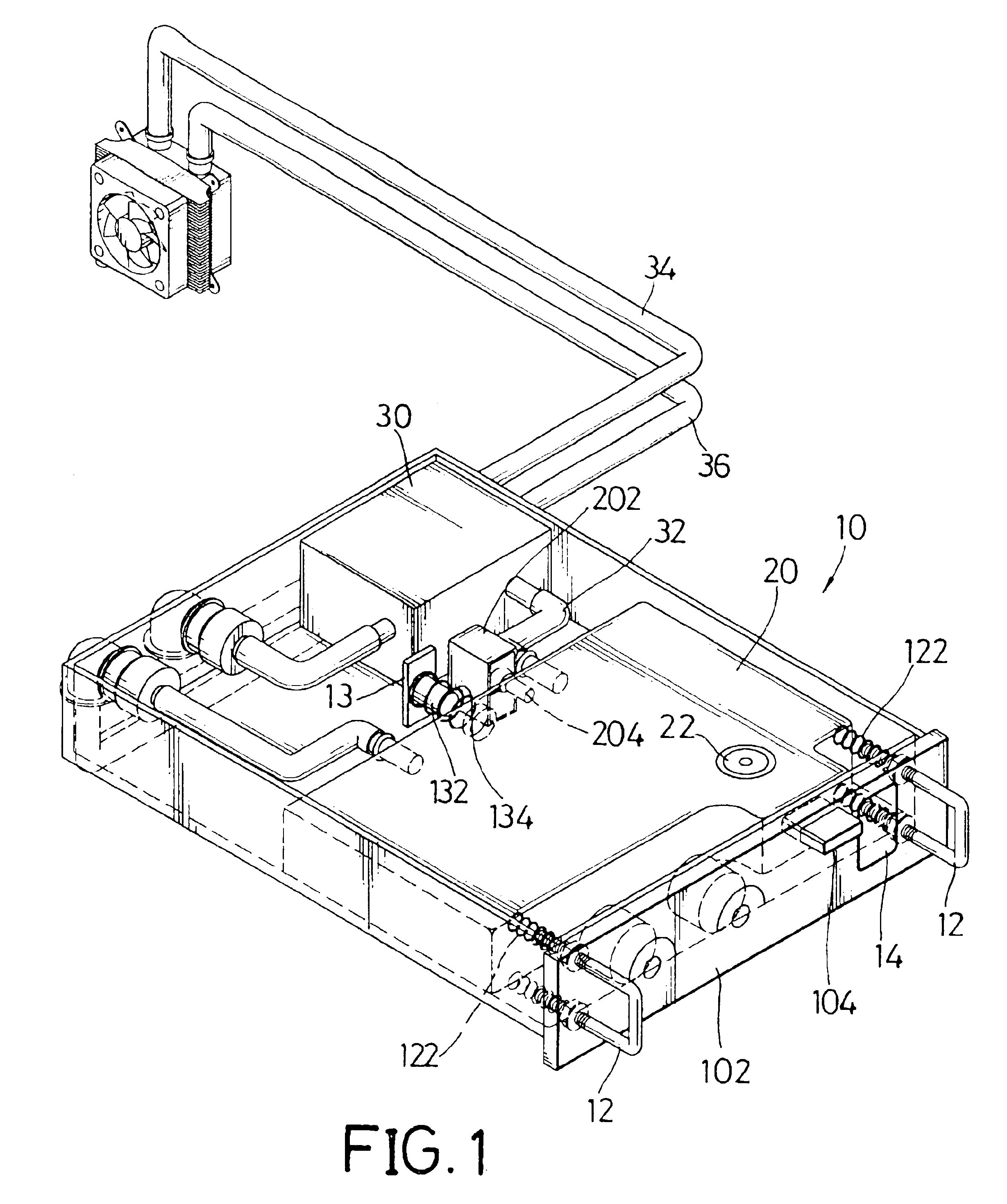 Cartridge assembly of a water cooled radiator