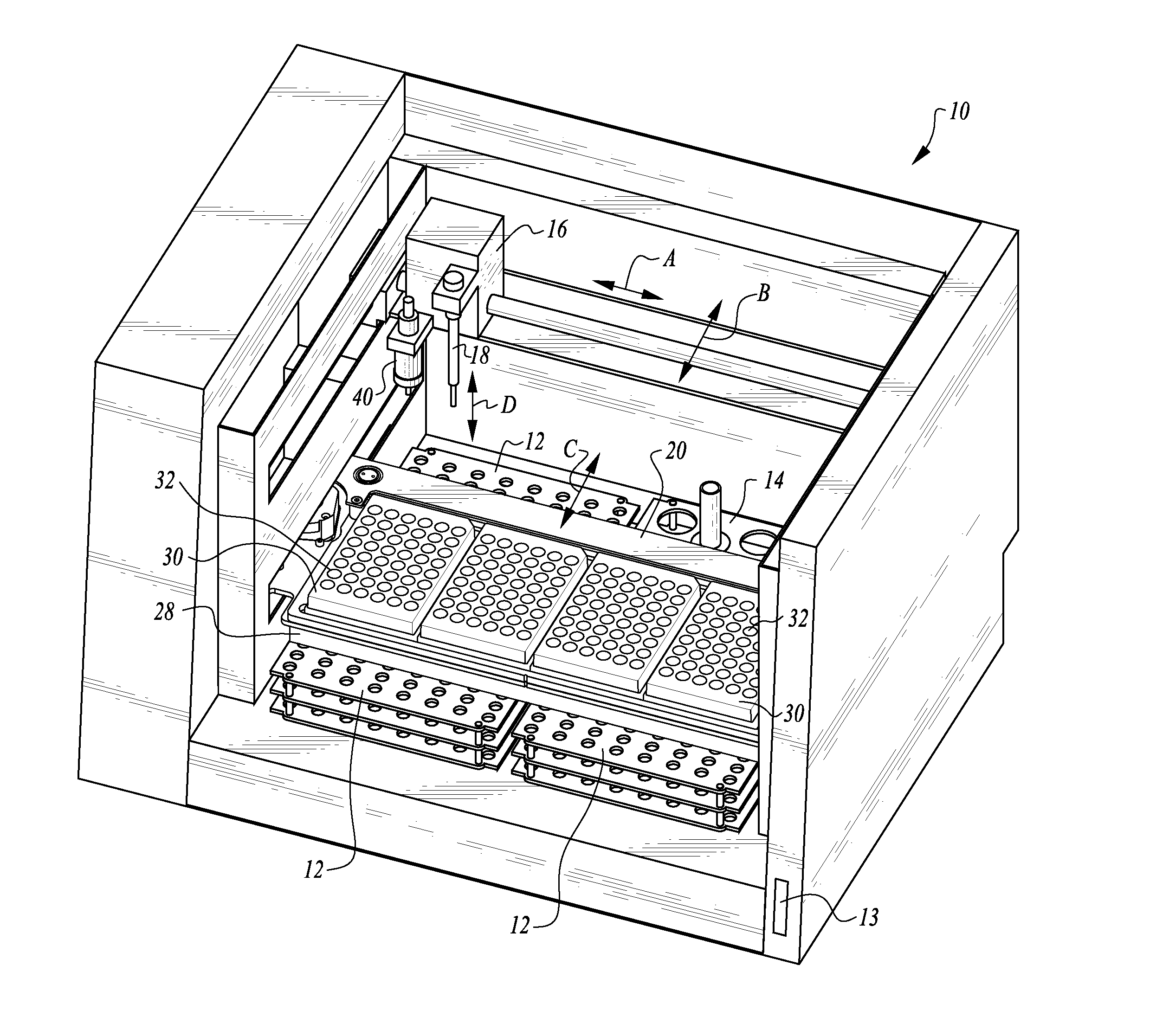 Process and machine for automated agglutination assays