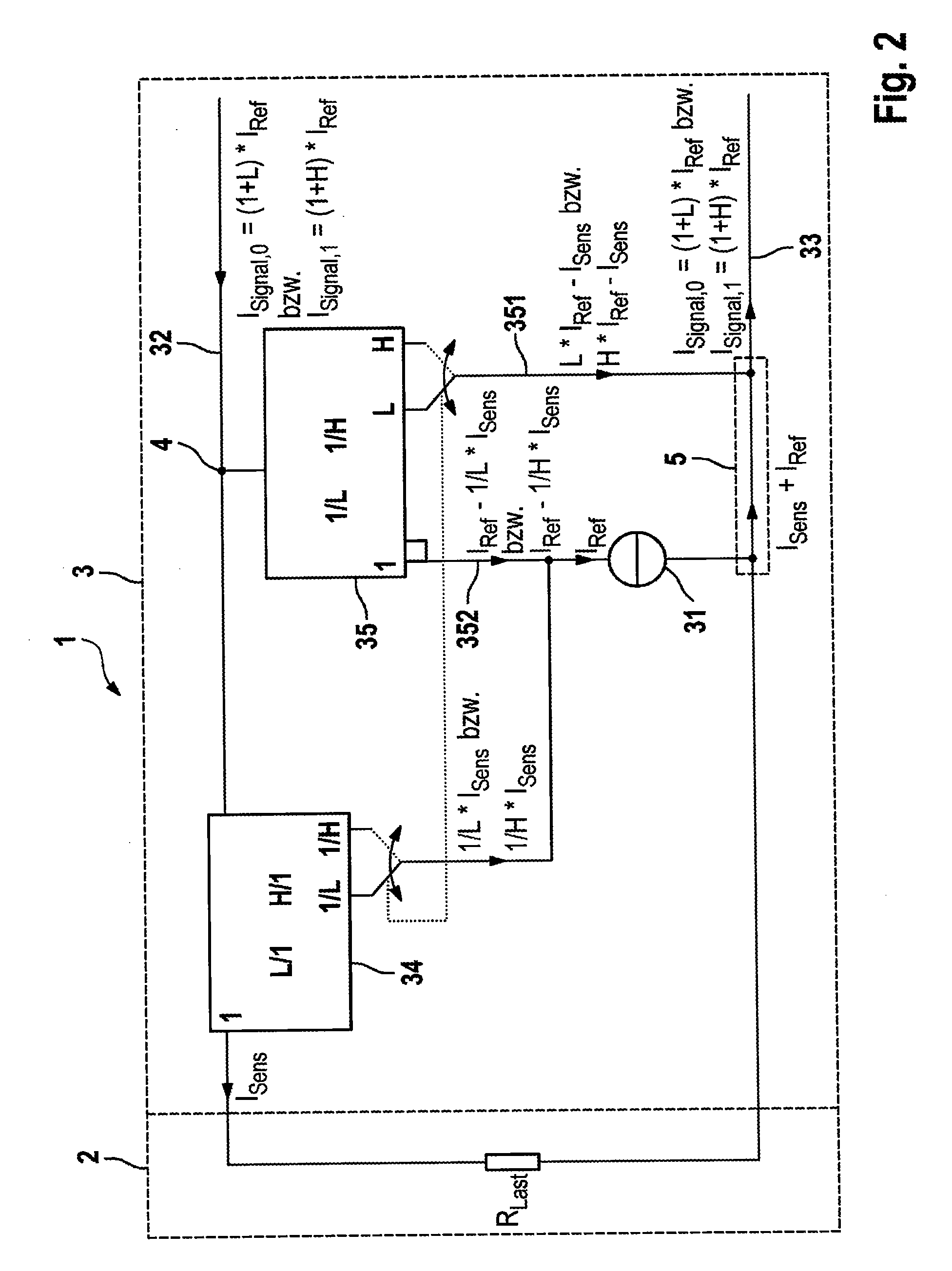 Active Sensor, Use Thereof and Method for Compensating Amplitude Fluctuations in the Output Current Signal of an Active Sensor