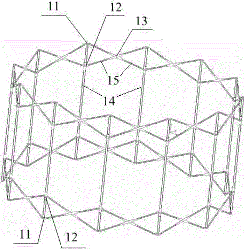 Special beam application-oriented scissors-type curved-surface reusable mesh type deployable antenna