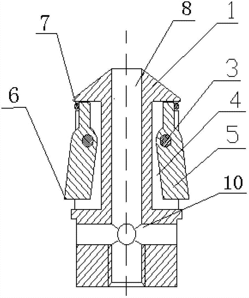 Tension self-locking device for grouting anchor cable
