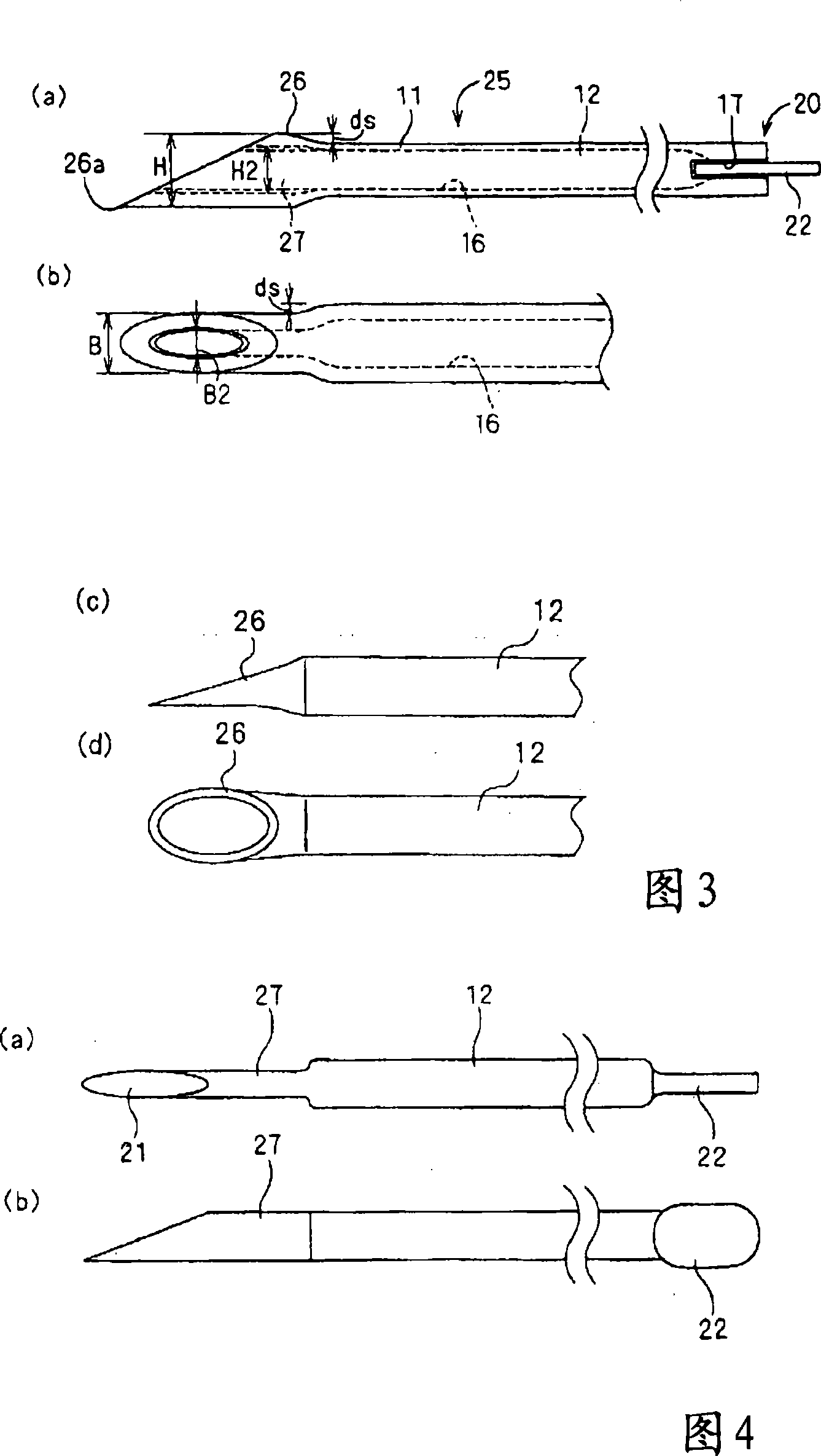 Medical double needle, bone puncturing needle and bone marrow collecting device
