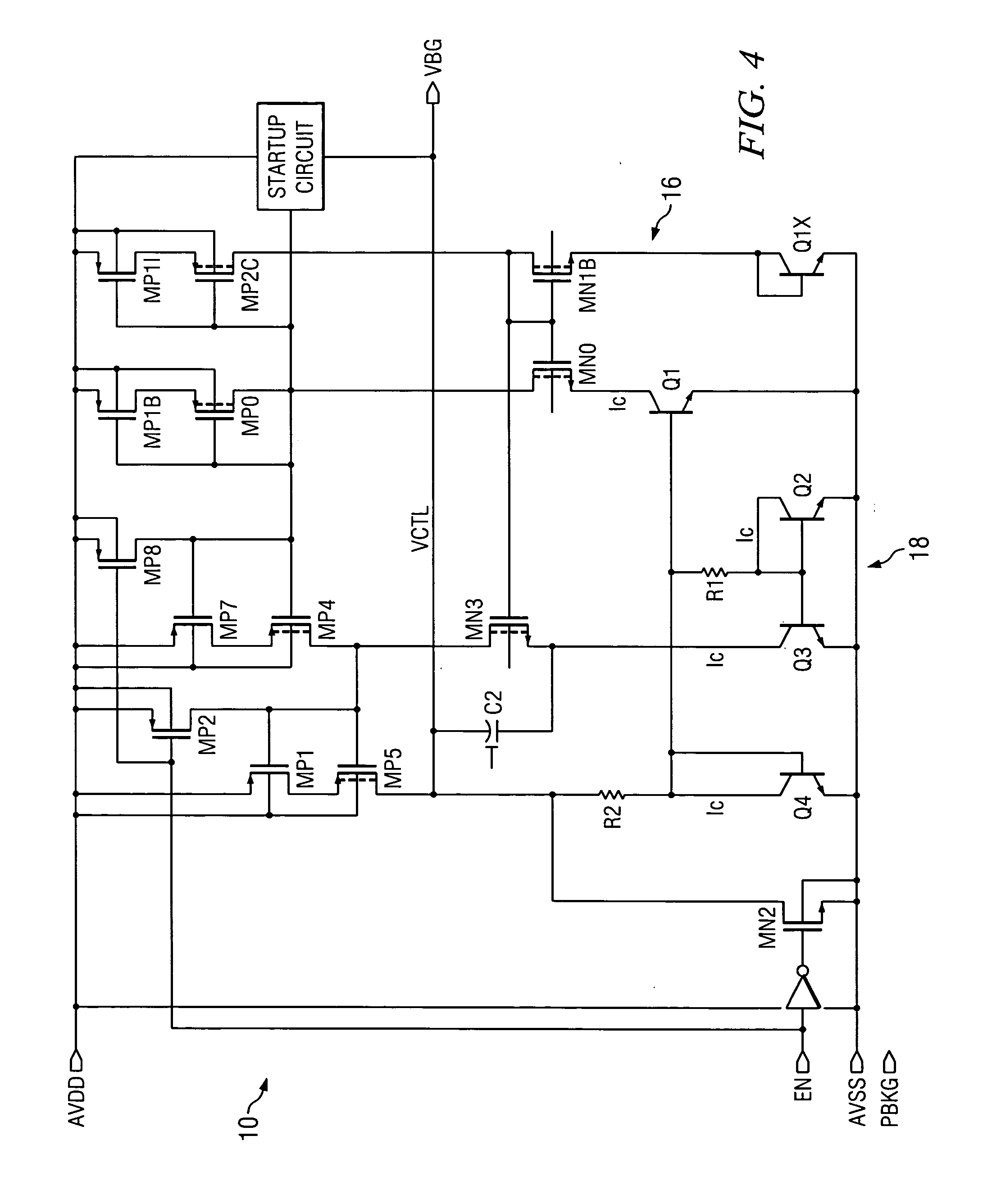 Low voltage low power bandgap circuit