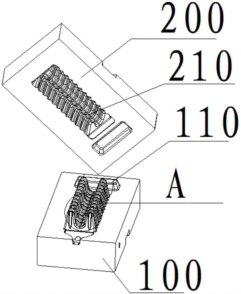 Air exhausting block and die assembly