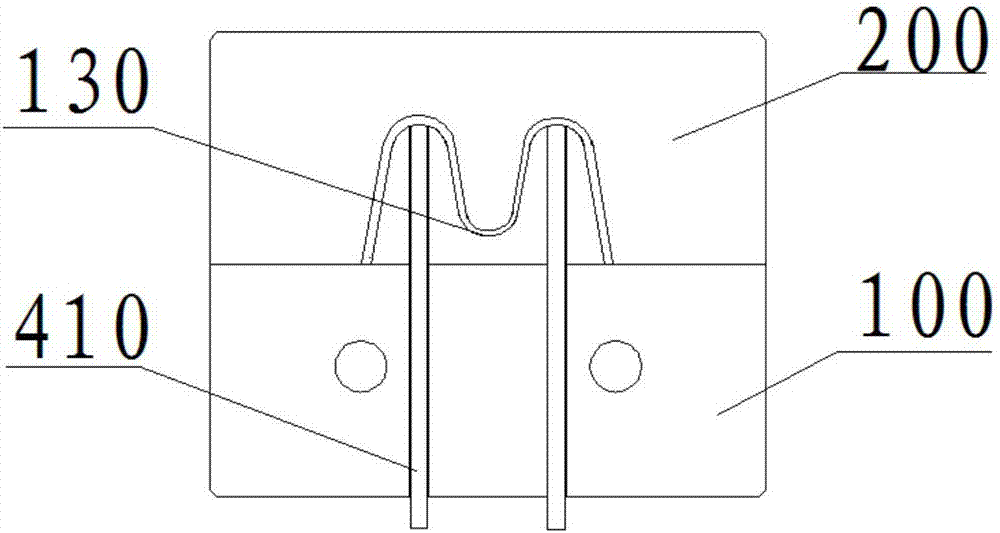 Air exhausting block and die assembly