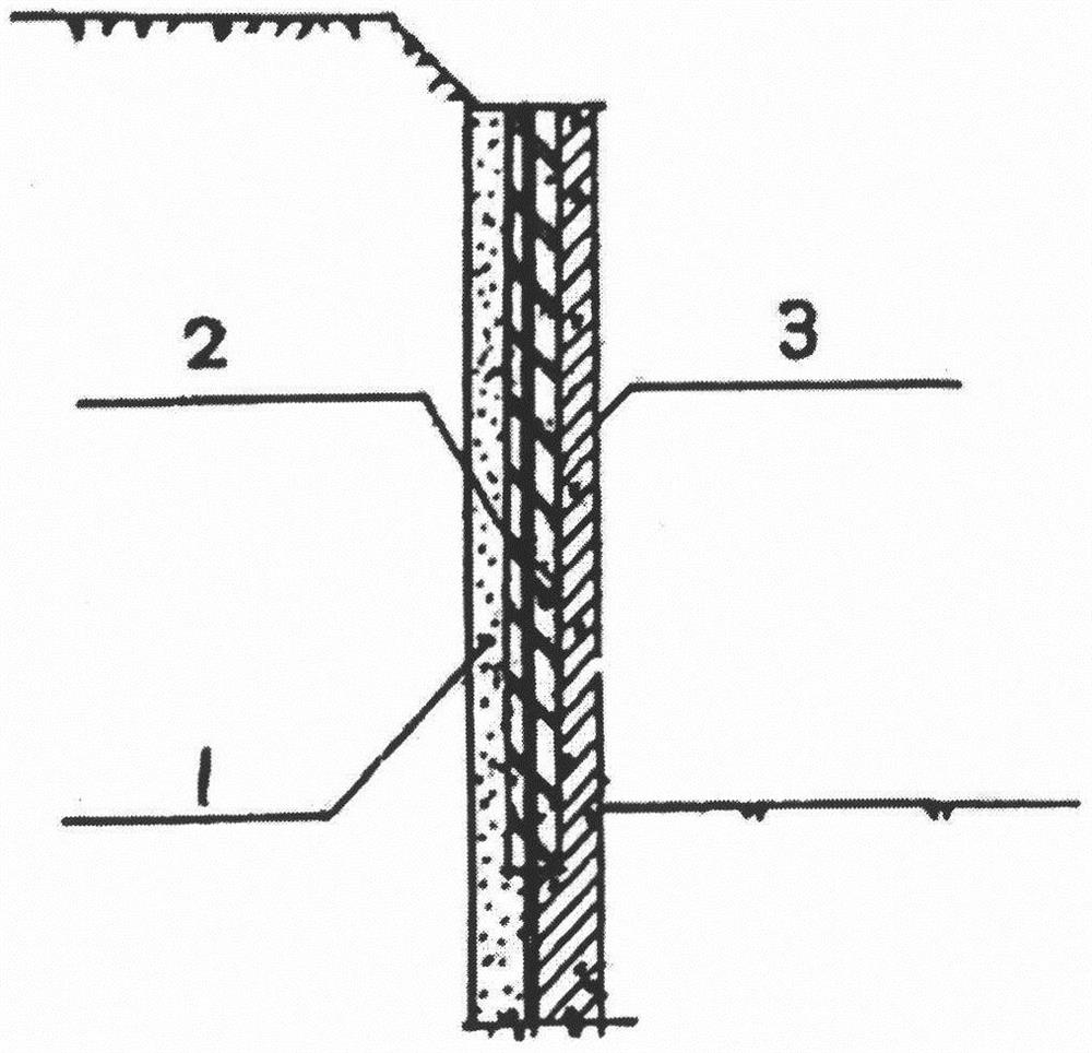 Green construction method of steel concrete key pin occlusion row pile integral outer wall (enclosure wall-basement exterior wall-load bearing-in-one) of reverse underground engineering