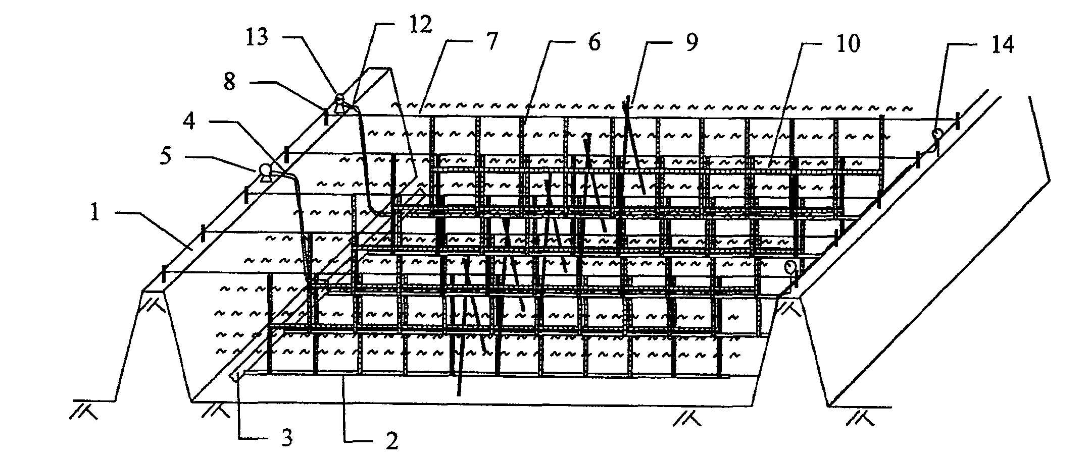 Ventilating vacuum fast mud-water separating method for dredging high-water content mud accumulation yard