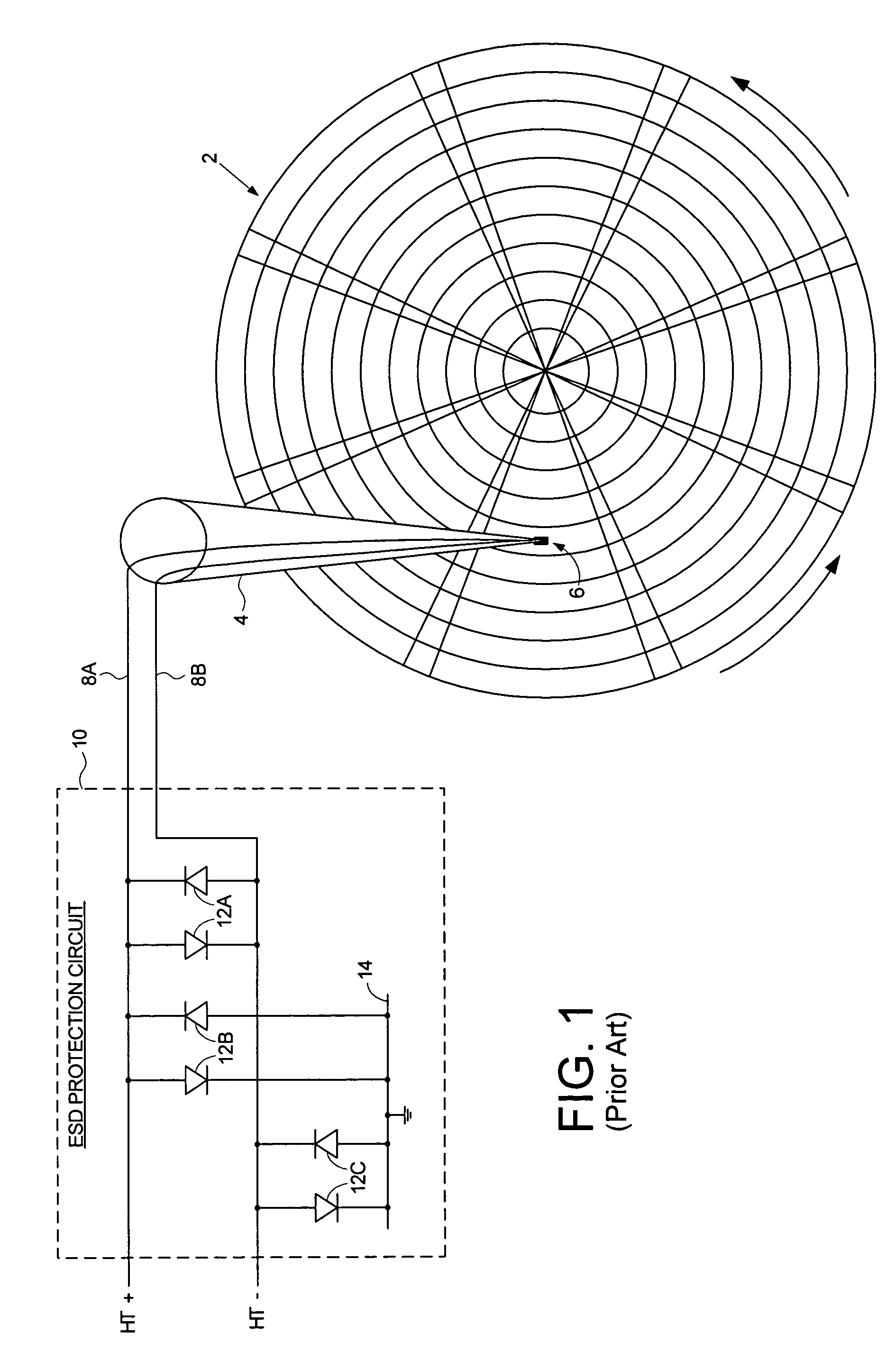 Disk drive comprising depletion mode MOSFET for protecting a head from electrostatic discharge