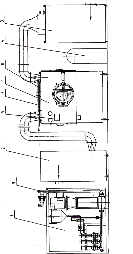Drum-type coating machine with automatic on-site cleaning device