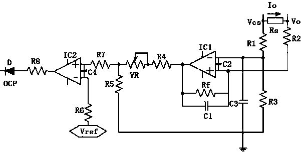 Over-current protection circuit based on output end of switching power supply