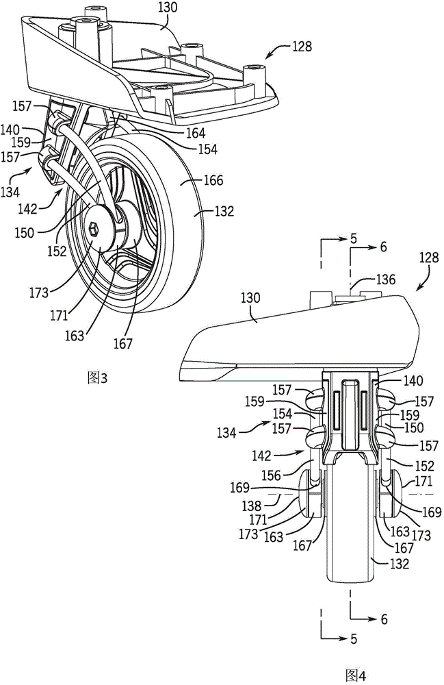 Luggage article with cantilevered wheel bracket having elongated arms