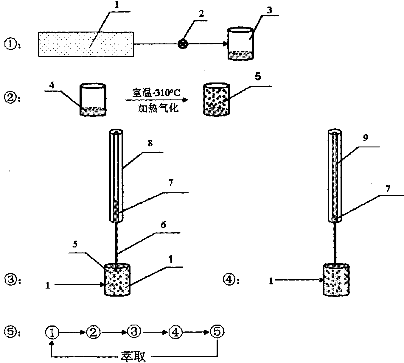 Gas flow type dynamic liquid phase micro-extraction method