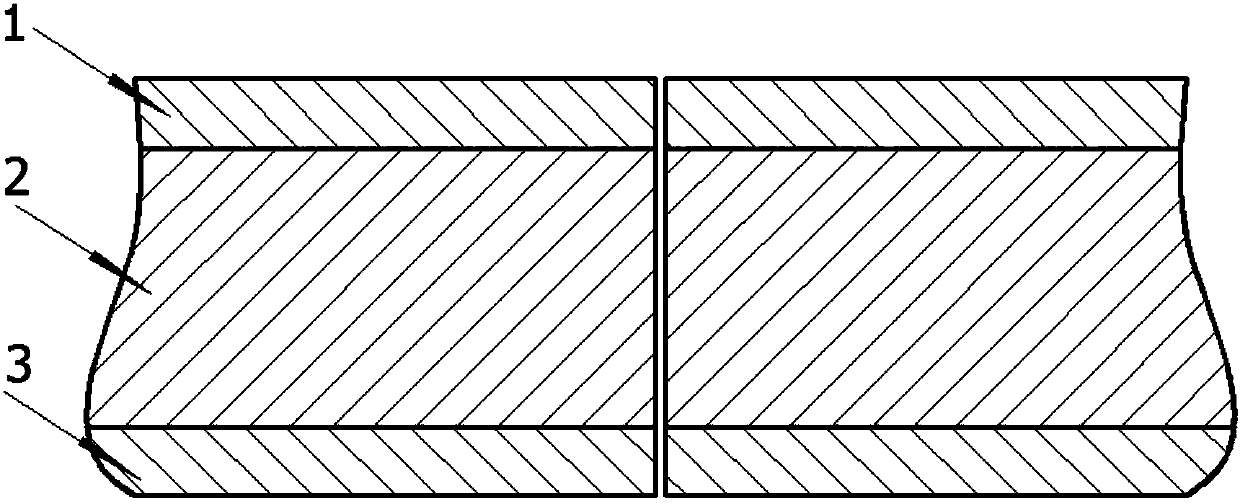 Welding method of three-layer dual-face stainless steel composite board