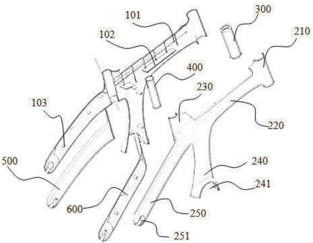 Integrated die-cast alloy bicycle frame and die-casting method thereof