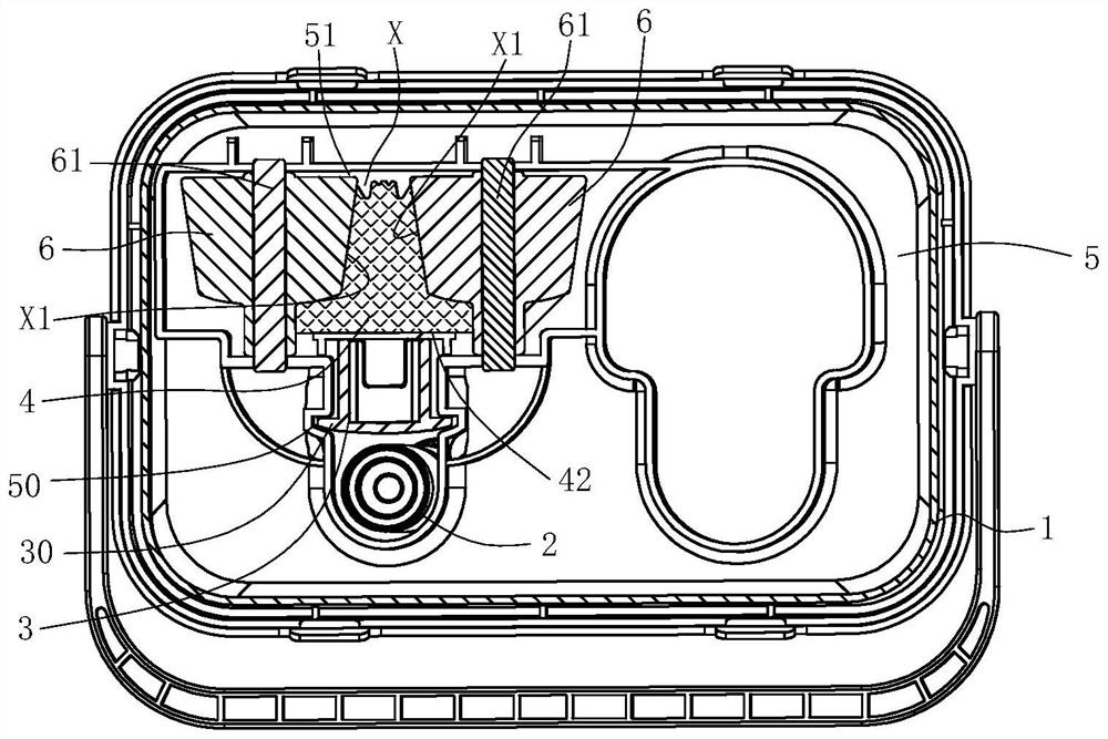 Double-side-squeezing water squeezing device, cleaning tool and self-squeezing foamed cotton mop