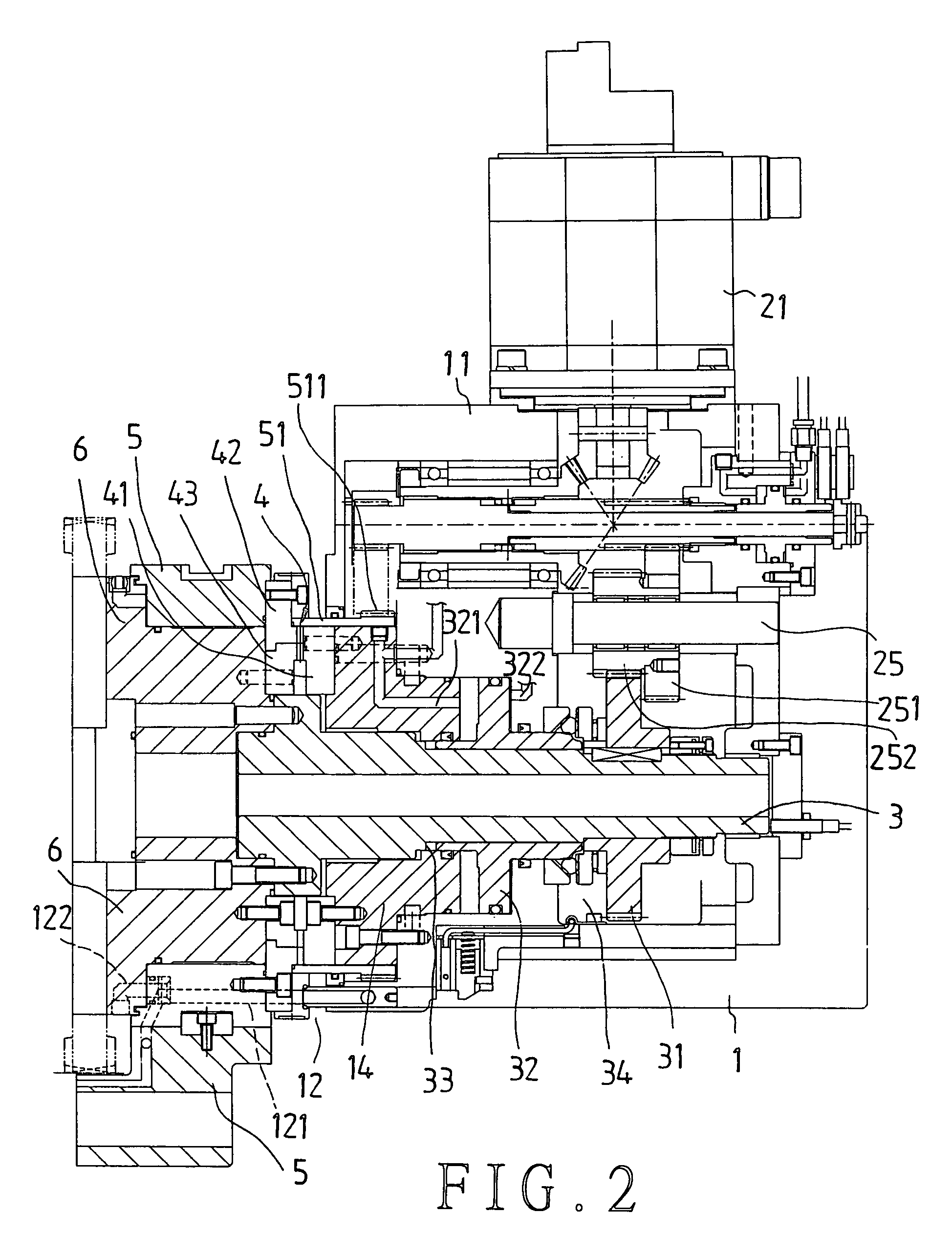 Structure of a twin disc type tool turret mechanism for CNC machines
