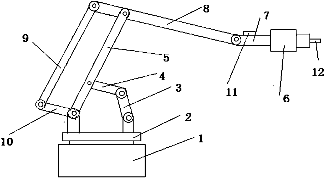 Blanking mechanical device adopting link type parallel-series structure