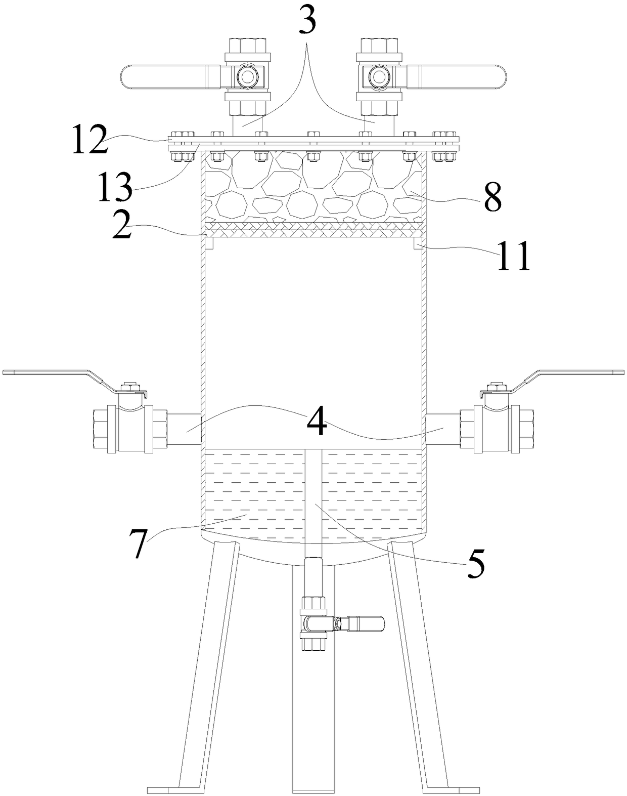 Water gas filtration device