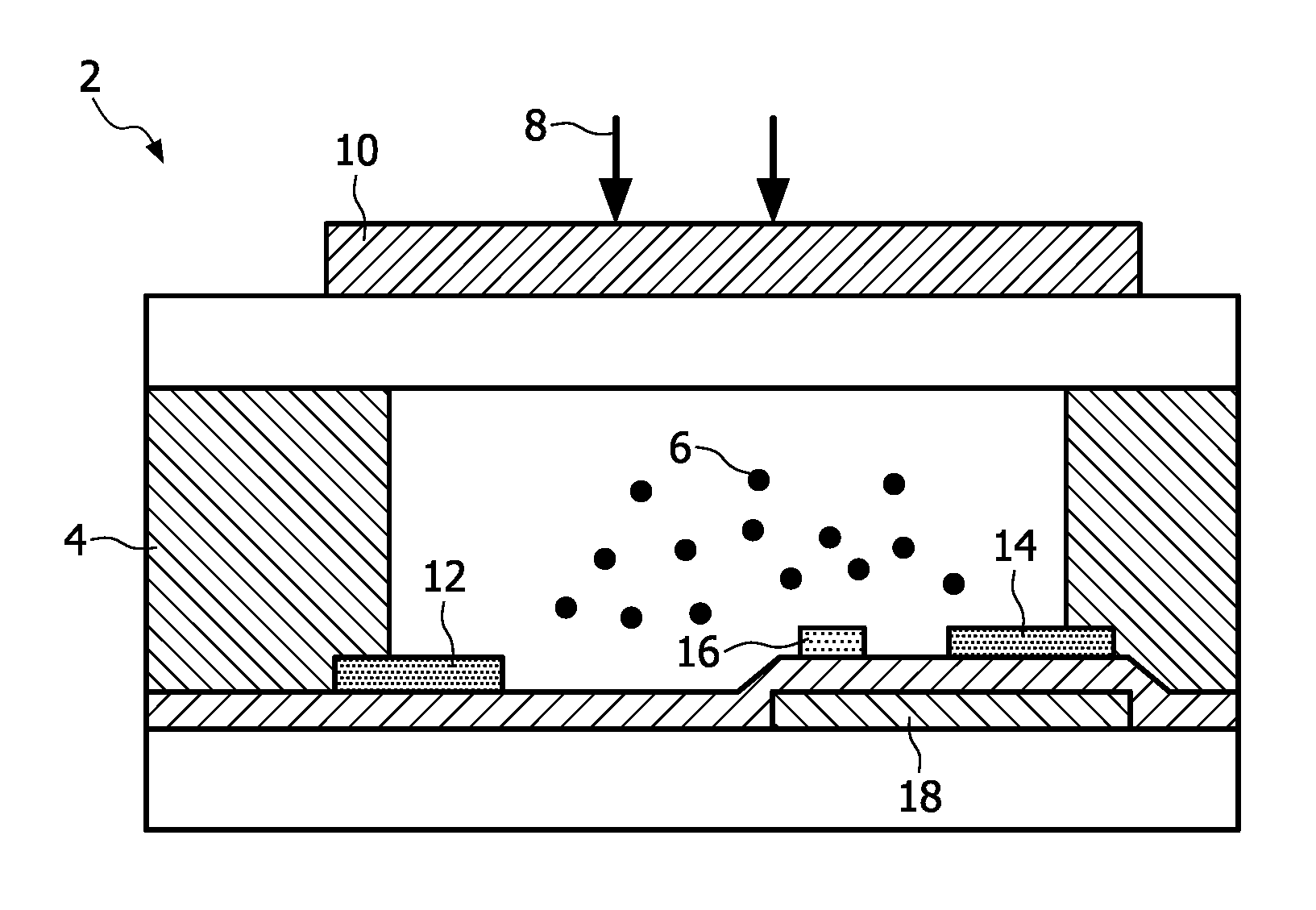 Electronic device using movement of particles