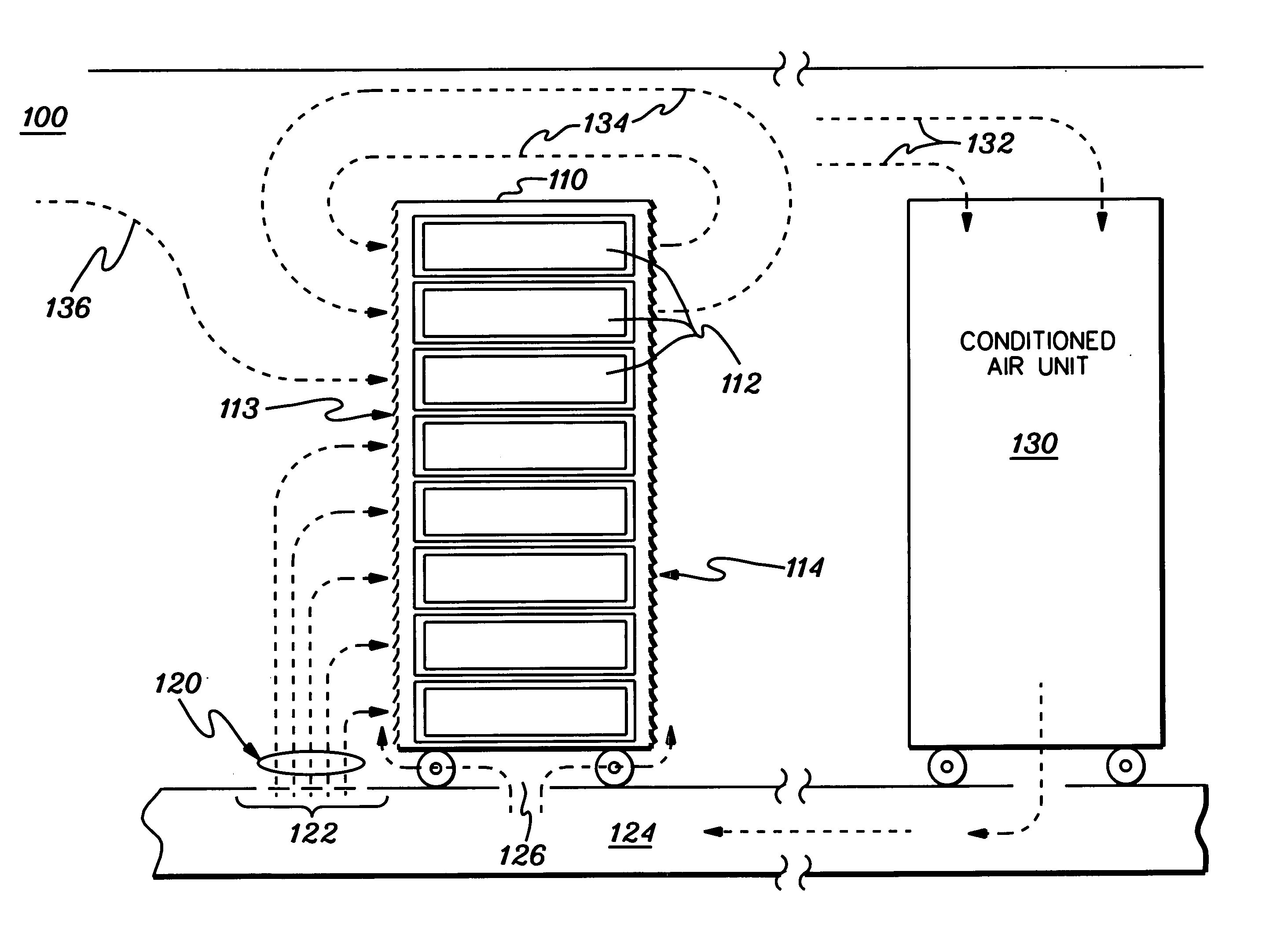 Air flow system and method for facilitating cooling of stacked electronics components