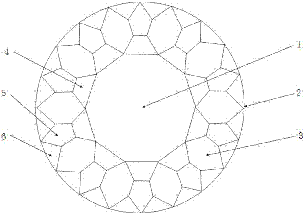 101-facet diamond structure with ten-heart ten-arrow structure inside