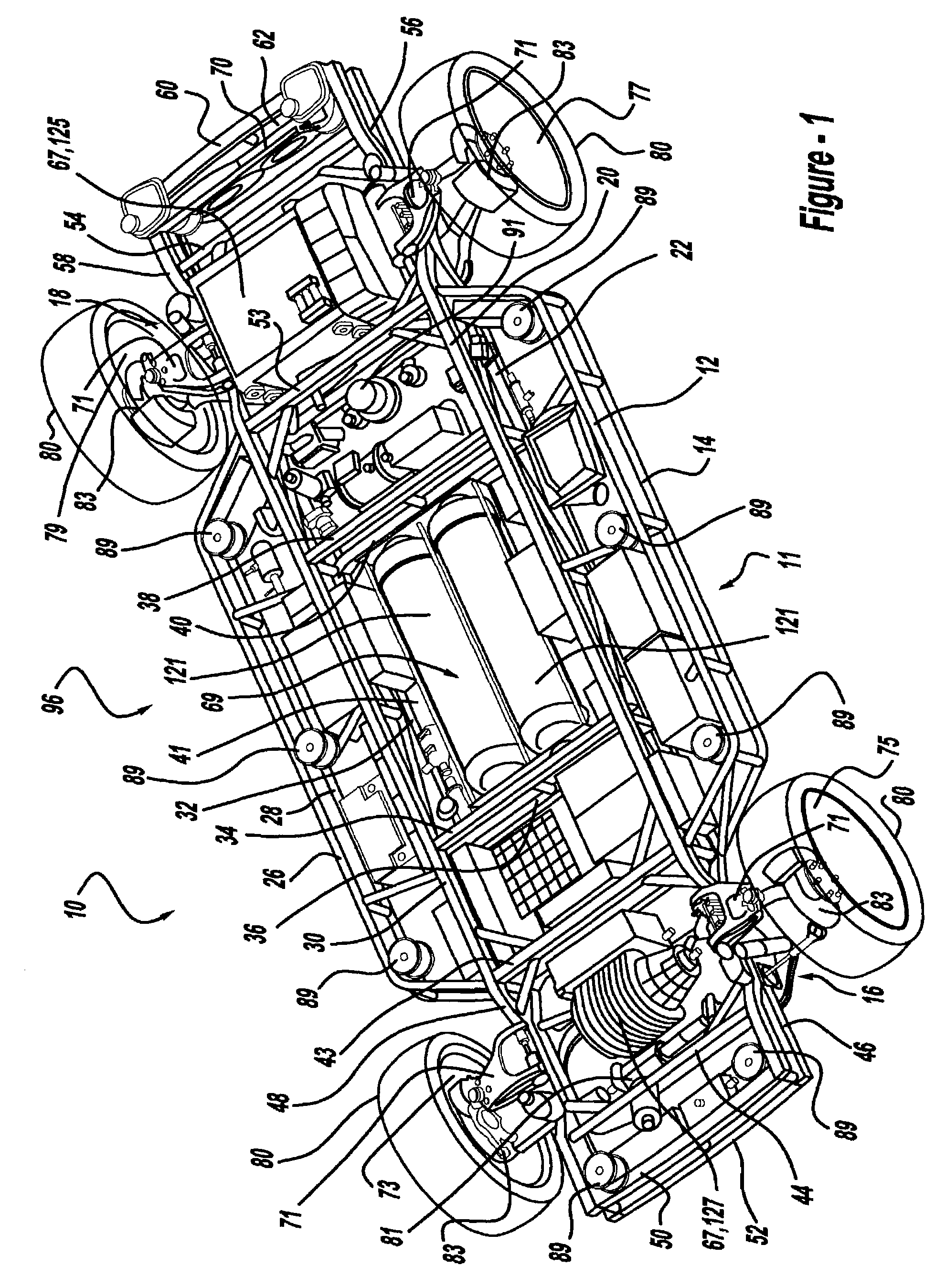 Vehicle chassis having programmable operating characteristics and method for using same