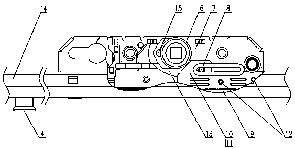 Built-in type lifting sliding door lock