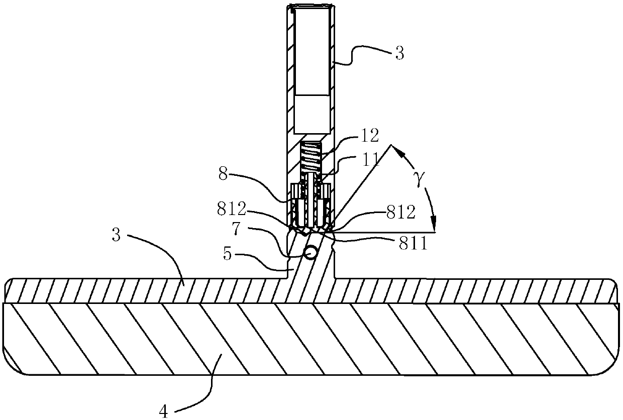 Locating and resetting mechanism of collodion mop