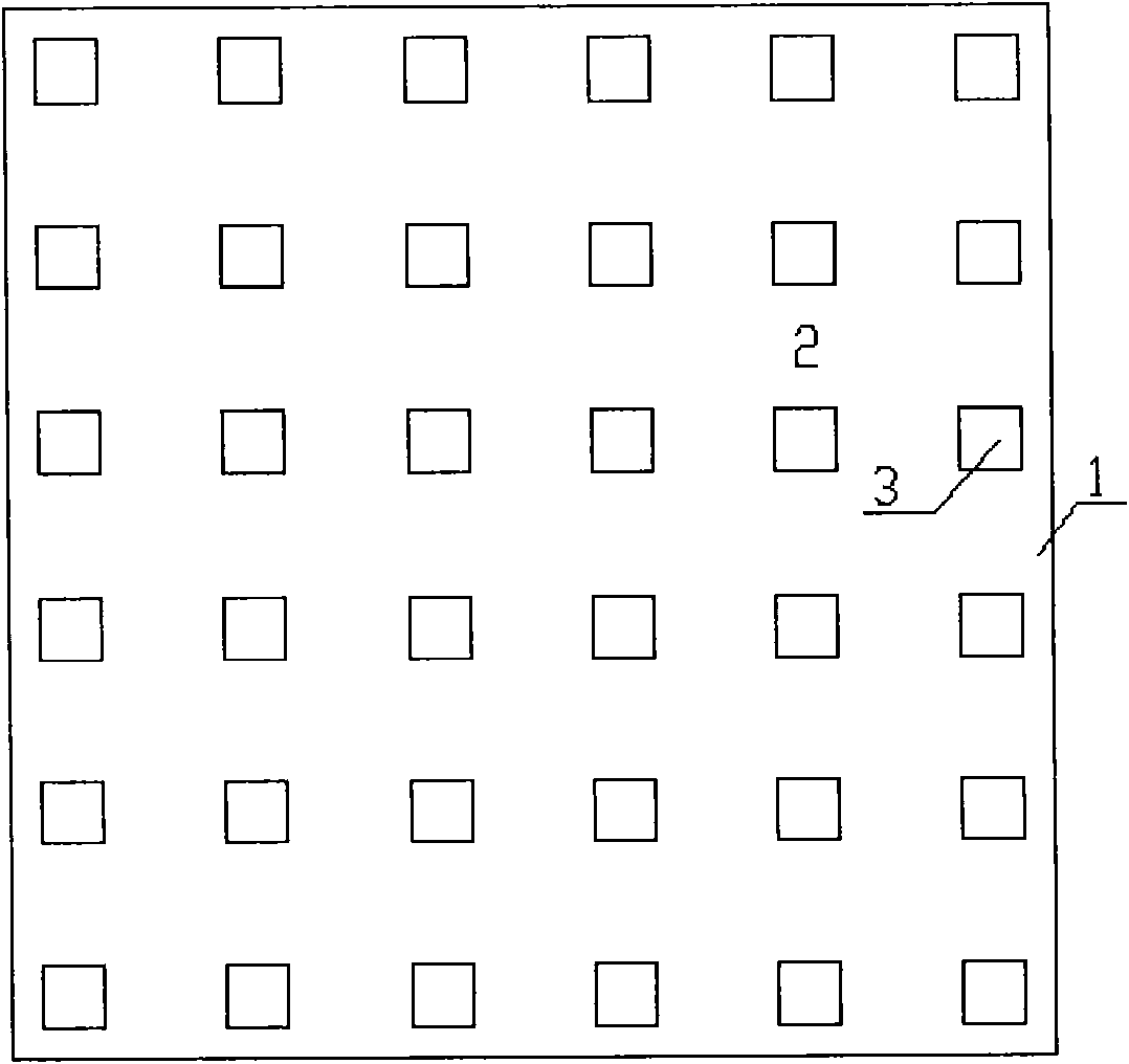 Perforated glass plate and structure using same